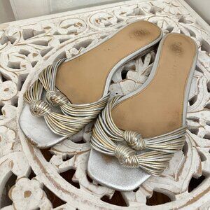 Veronica Beard metallic knot Gemma slide sandals 7.5